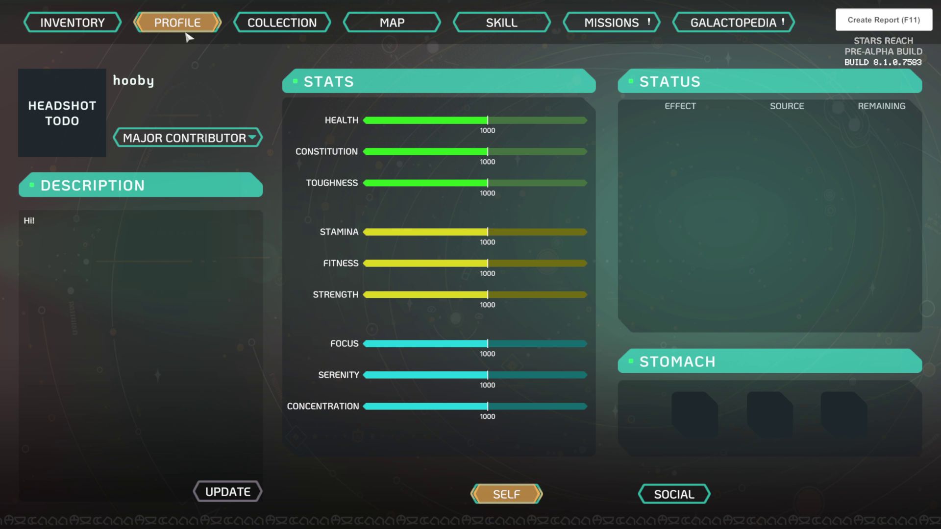 New profile/self tab