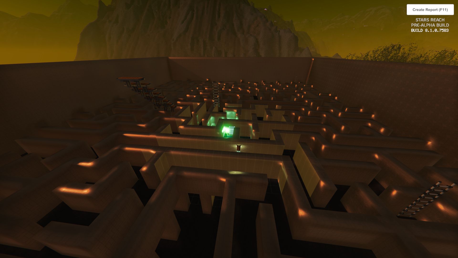 The maze while being constructed